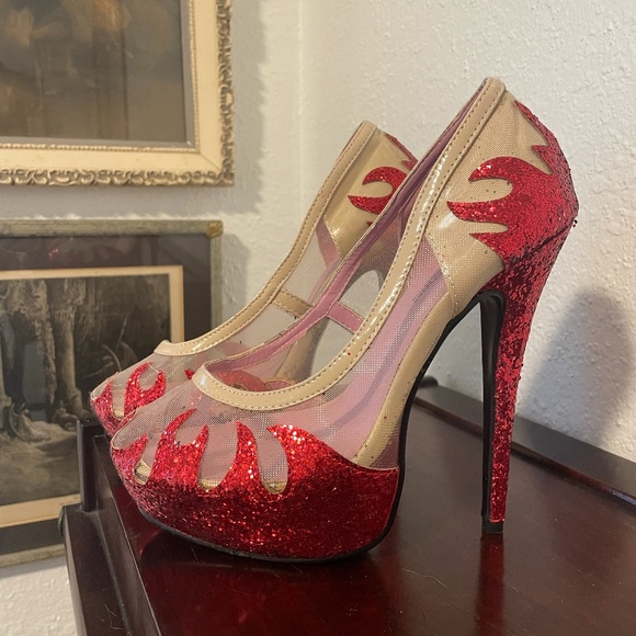 Leg Avenue Shoes - Leg Avenue Flame Heels